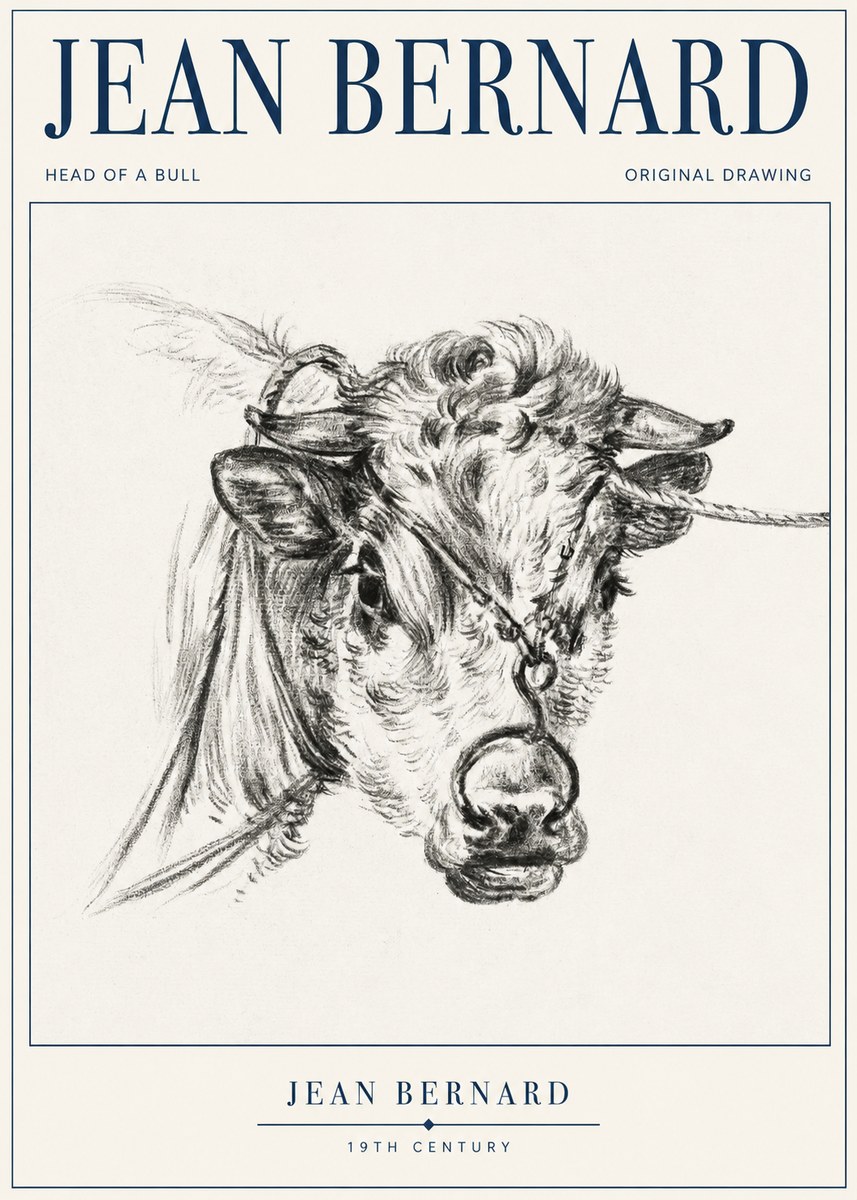 Jean Bernard Head of a Bull No1 - Juliste