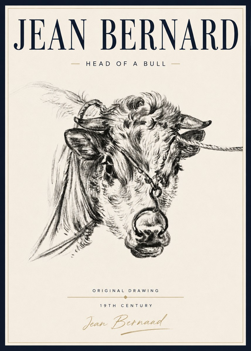 Jean Bernard Head of a Bull No5 - Juliste