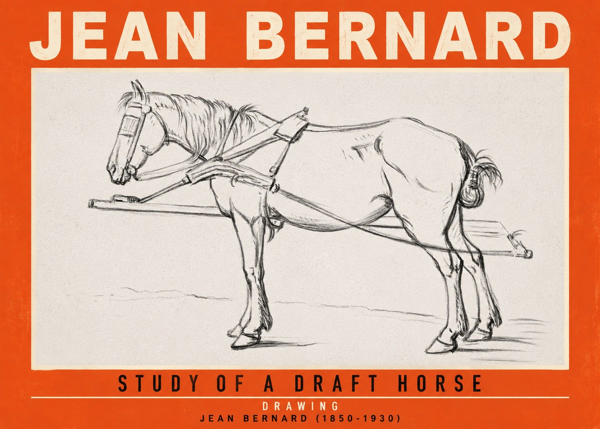 Jean Bernard Study of a Draft Horse II No2 - Juliste