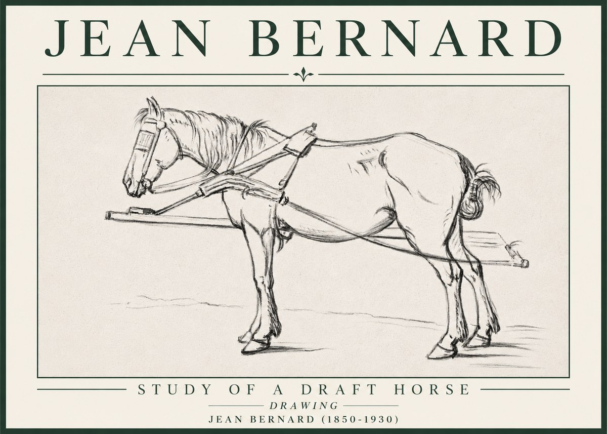 Jean Bernard Study of a Draft Horse II No4 - Juliste