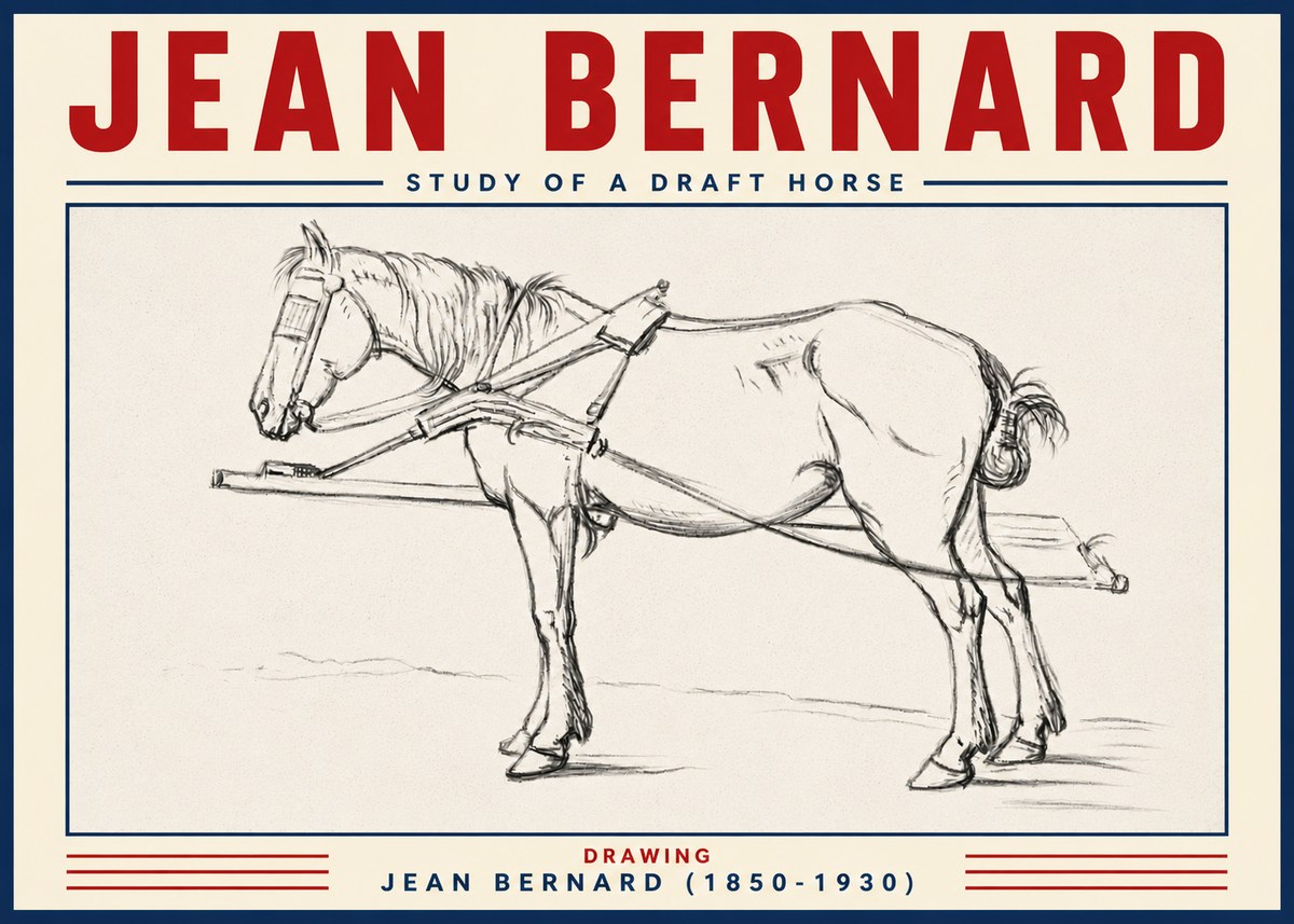 Jean Bernard Study of a Draft Horse II No6 - Juliste