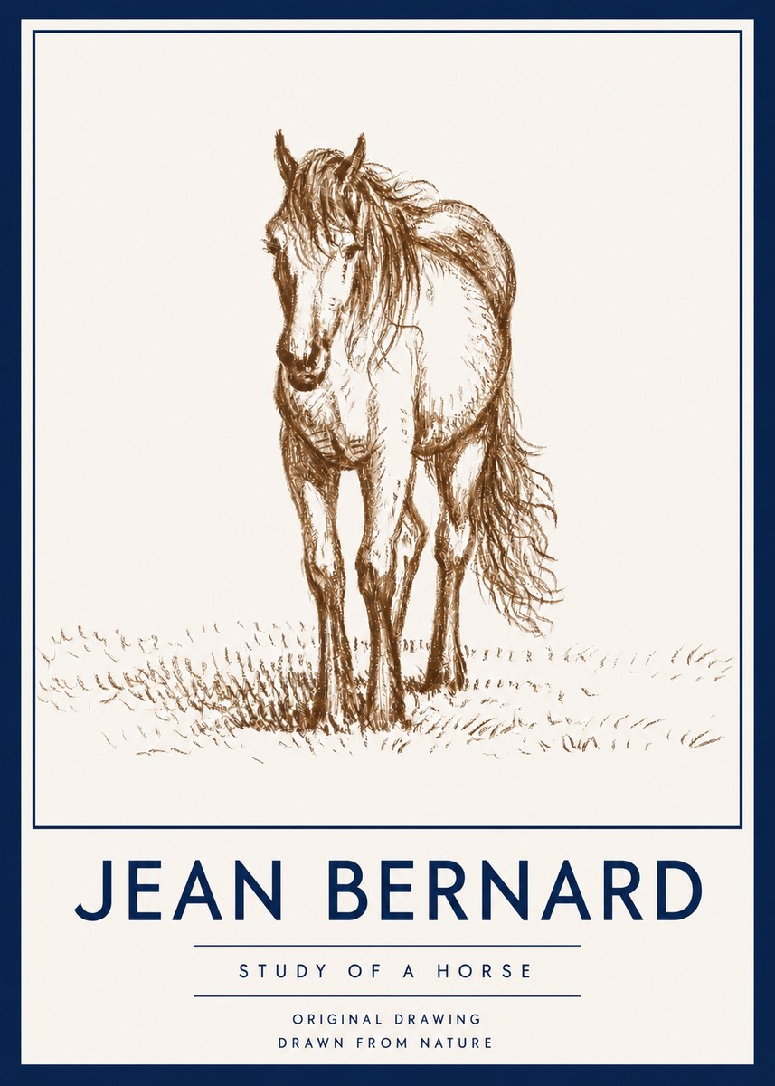 Jean Bernard Study of a Horse XV No4 - Juliste