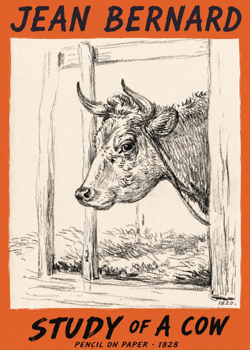 Jean Bernard Study of a Cow XVIII No2 - Juliste