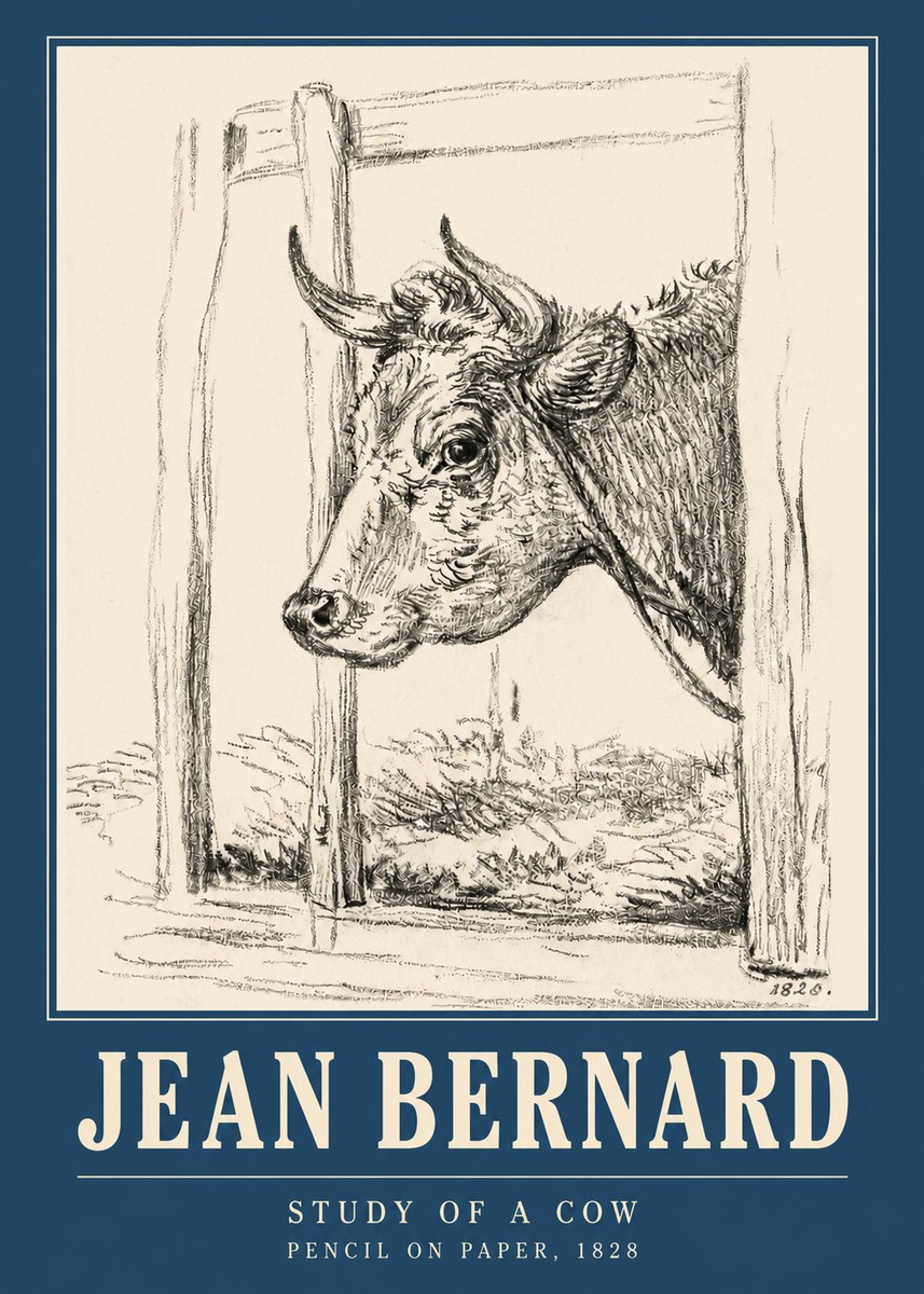 Jean Bernard Study of a Cow XVIII No3 - Juliste