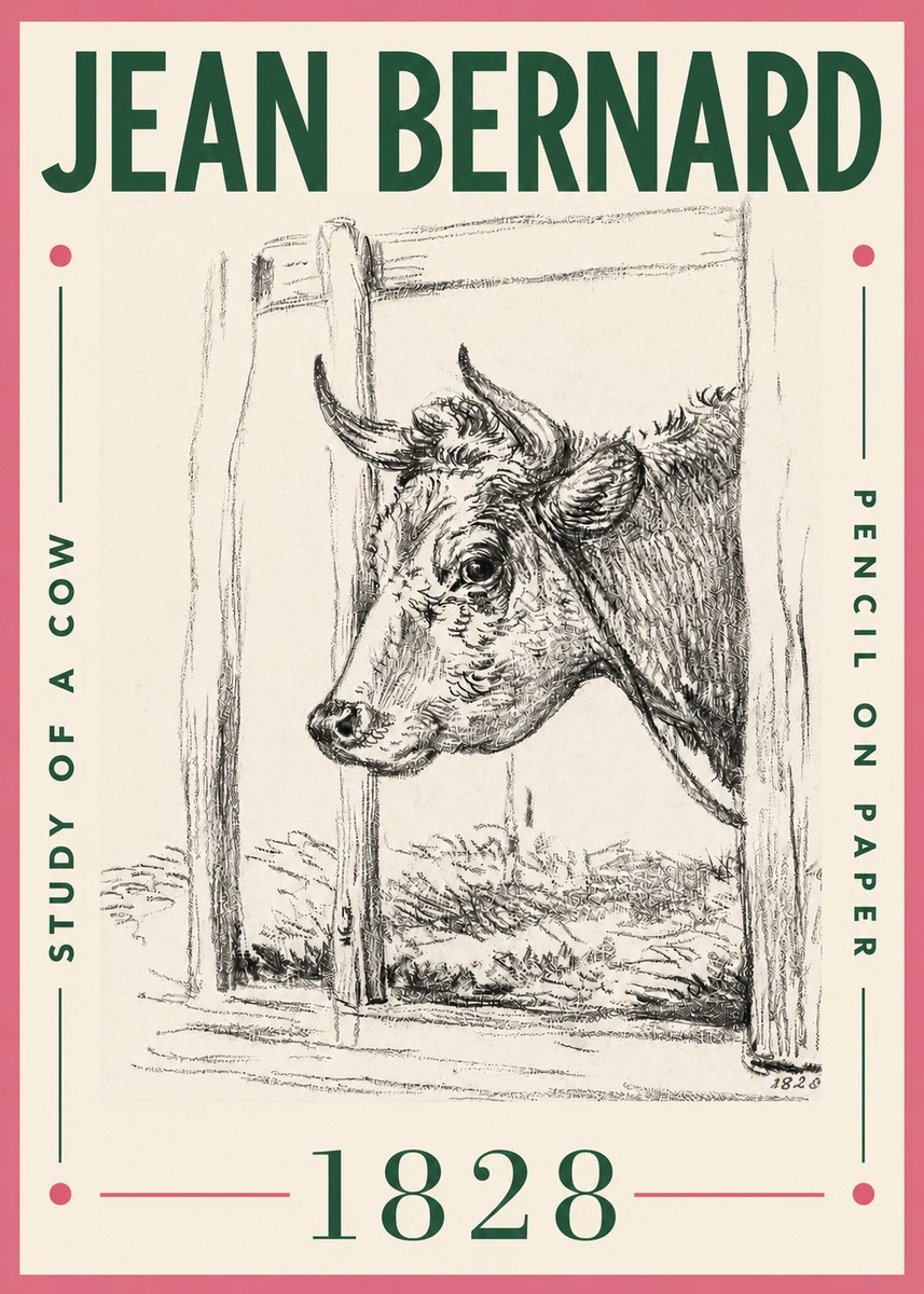 Jean Bernard Study of a Cow XVIII No4 - Juliste