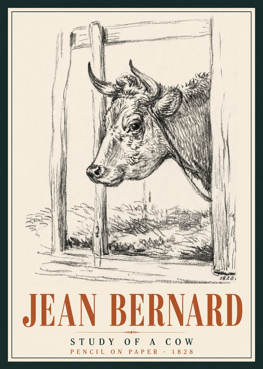 Jean Bernard Study of a Cow XVIII No5 - Juliste
