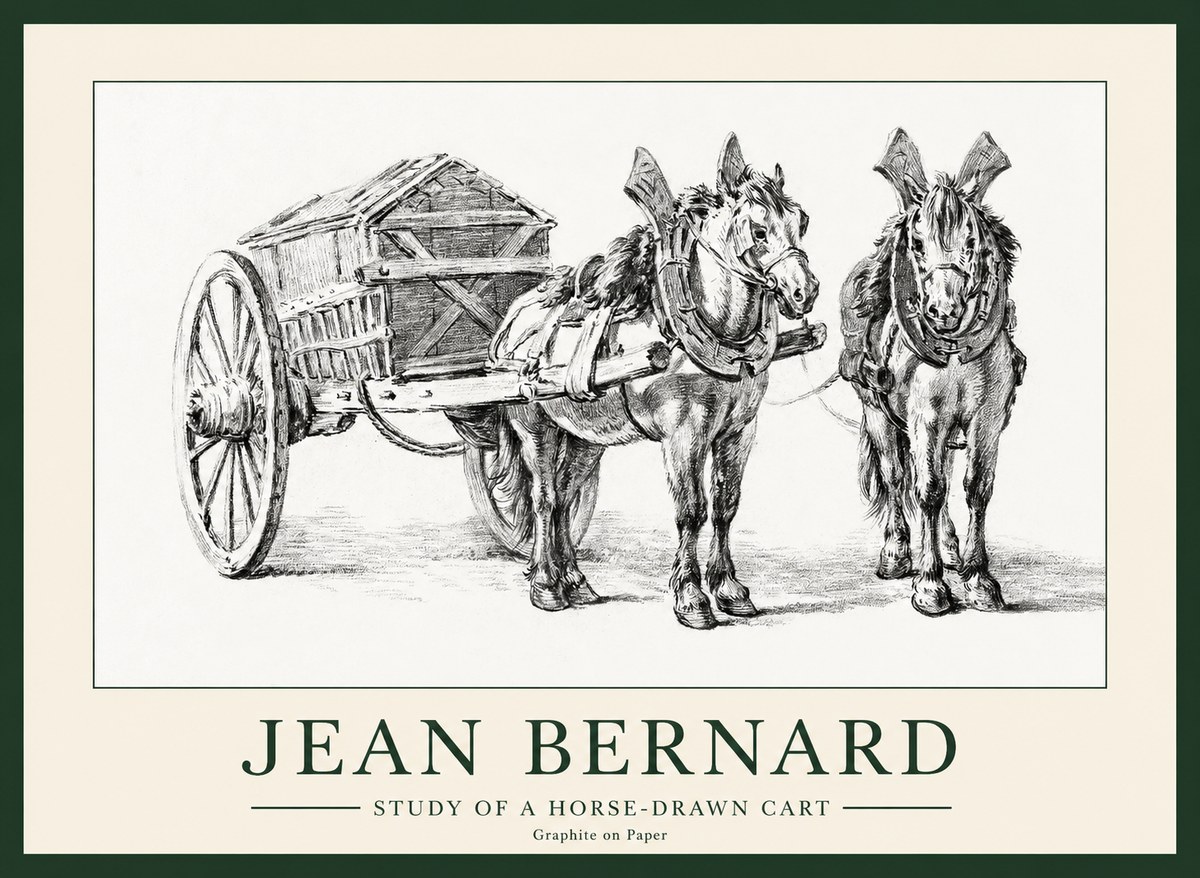 Jean Bernard Horse Team and Cart No2 - Juliste