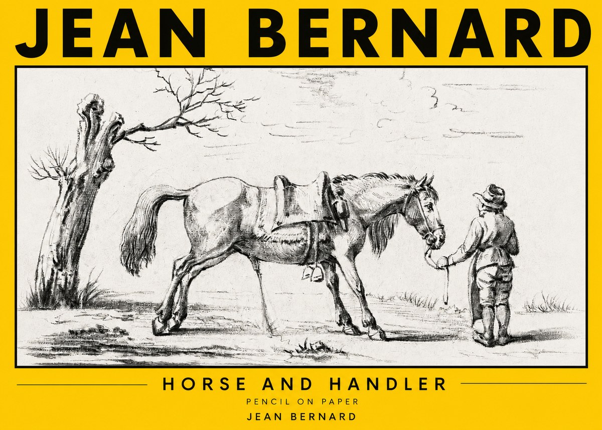 Jean Bernard Horse and Handler No3 - Juliste