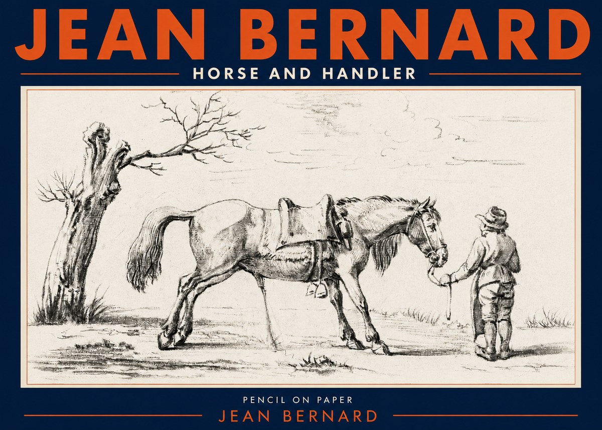 Jean Bernard Horse and Handler No4 - Juliste