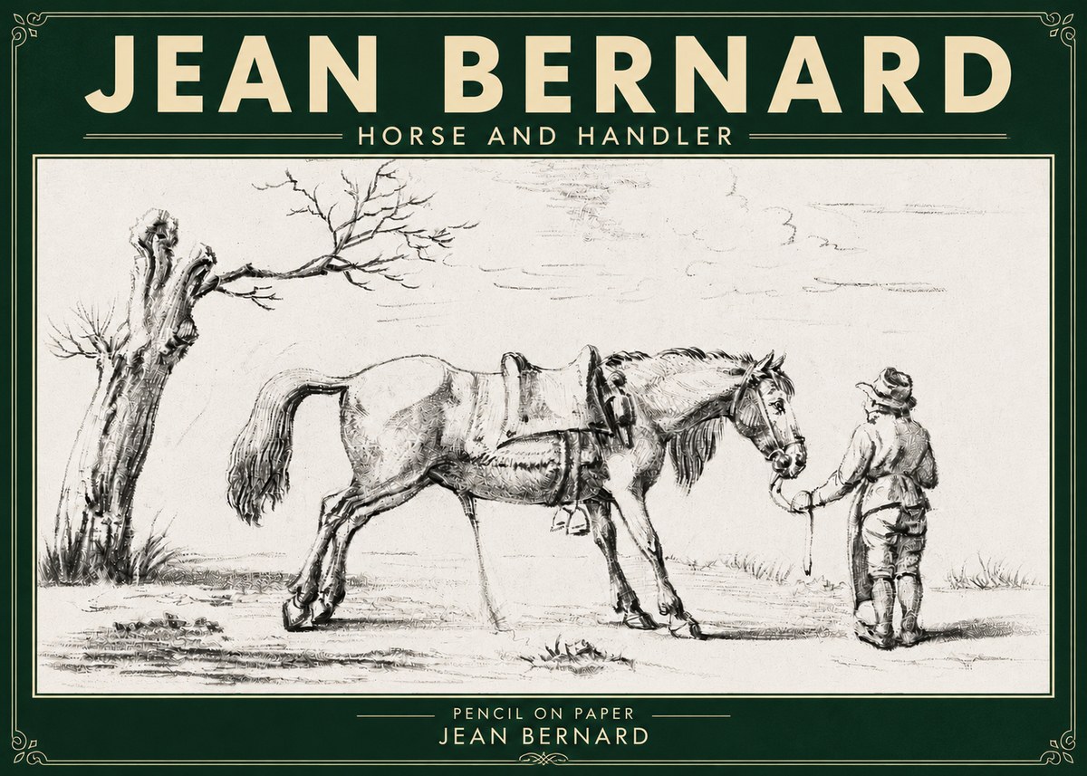 Jean Bernard Horse and Handler No5 - Juliste