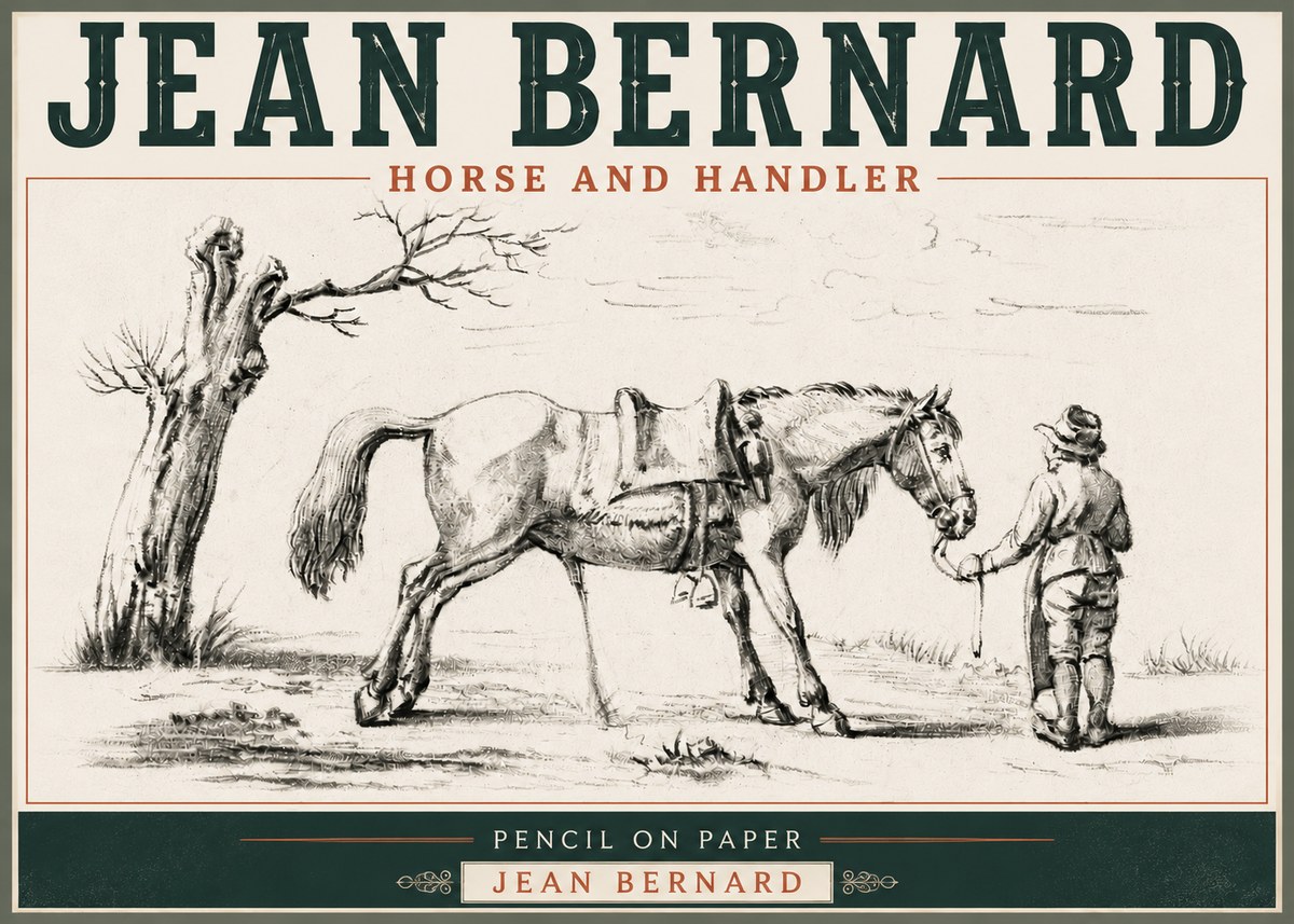 Jean Bernard Horse and Handler No6 - Juliste