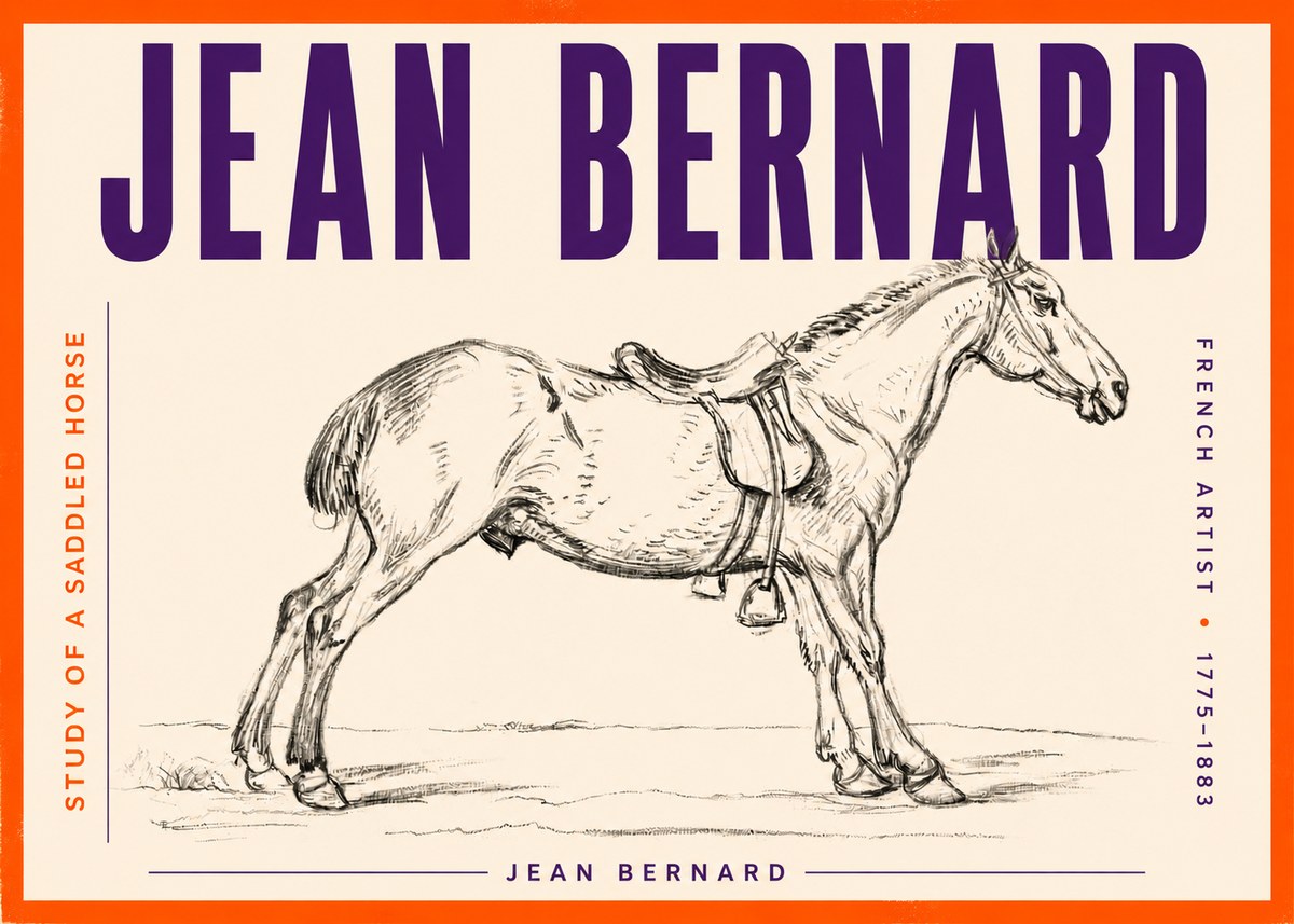 Jean Bernard Study of a Saddled Horse No3 - Juliste