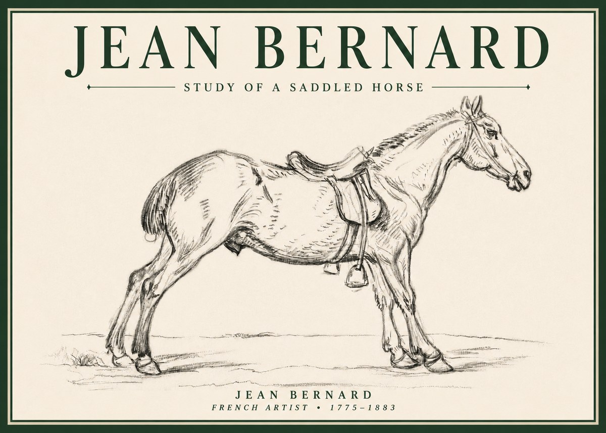 Jean Bernard Study of a Saddled Horse No4 - Juliste