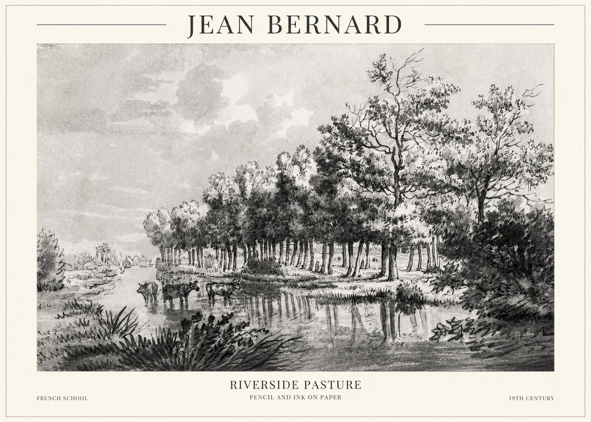 Jean Bernard Riverside Pasture No1 - Juliste