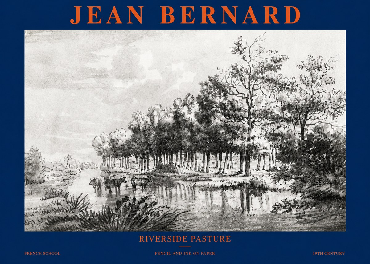 Jean Bernard Riverside Pasture No3 - Juliste