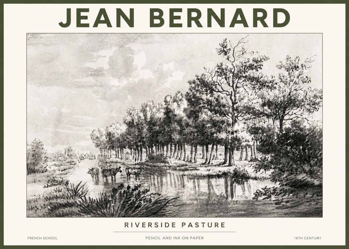 Jean Bernard Riverside Pasture No4 - Juliste