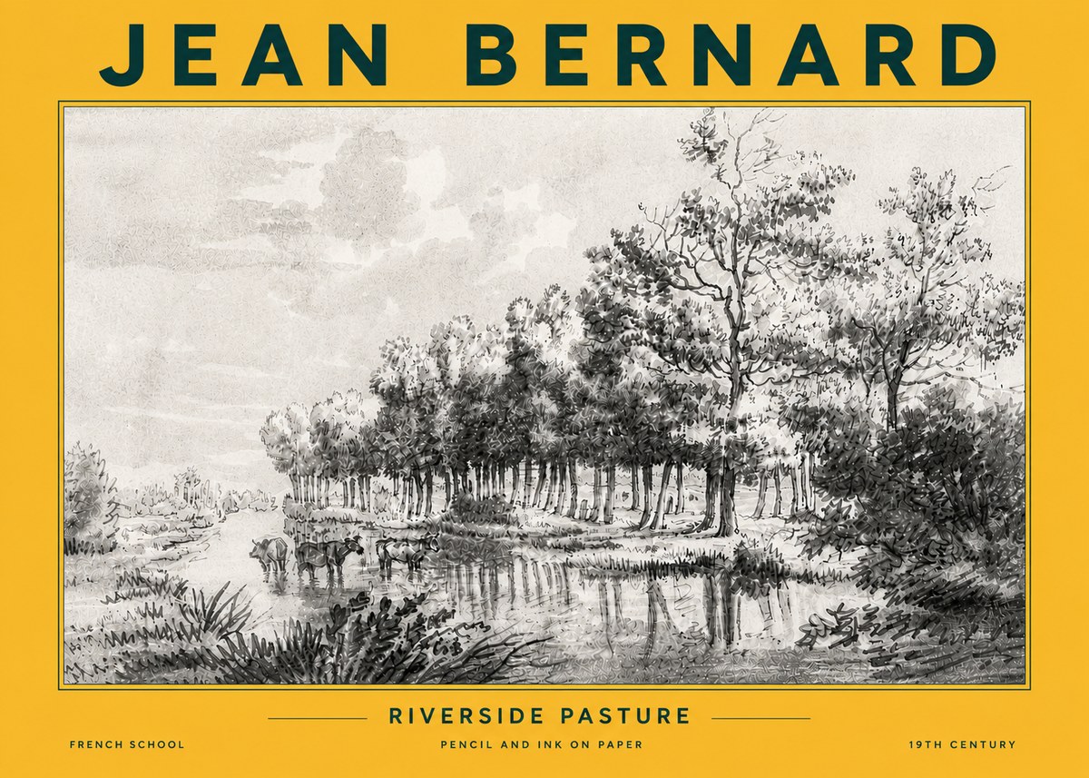 Jean Bernard Riverside Pasture No6 - Juliste