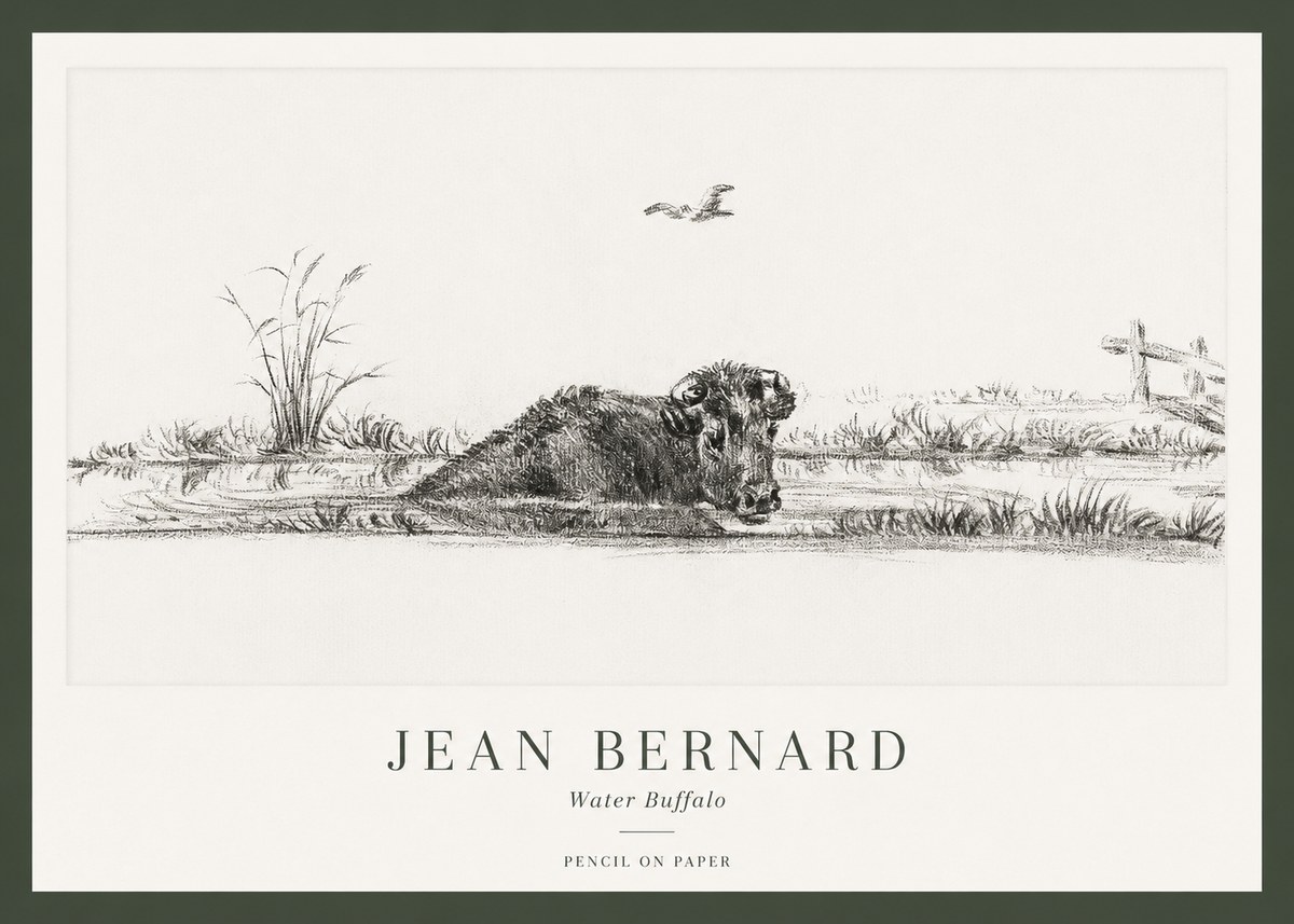 Jean Bernard Study of a Water Buffalo No2 - Juliste