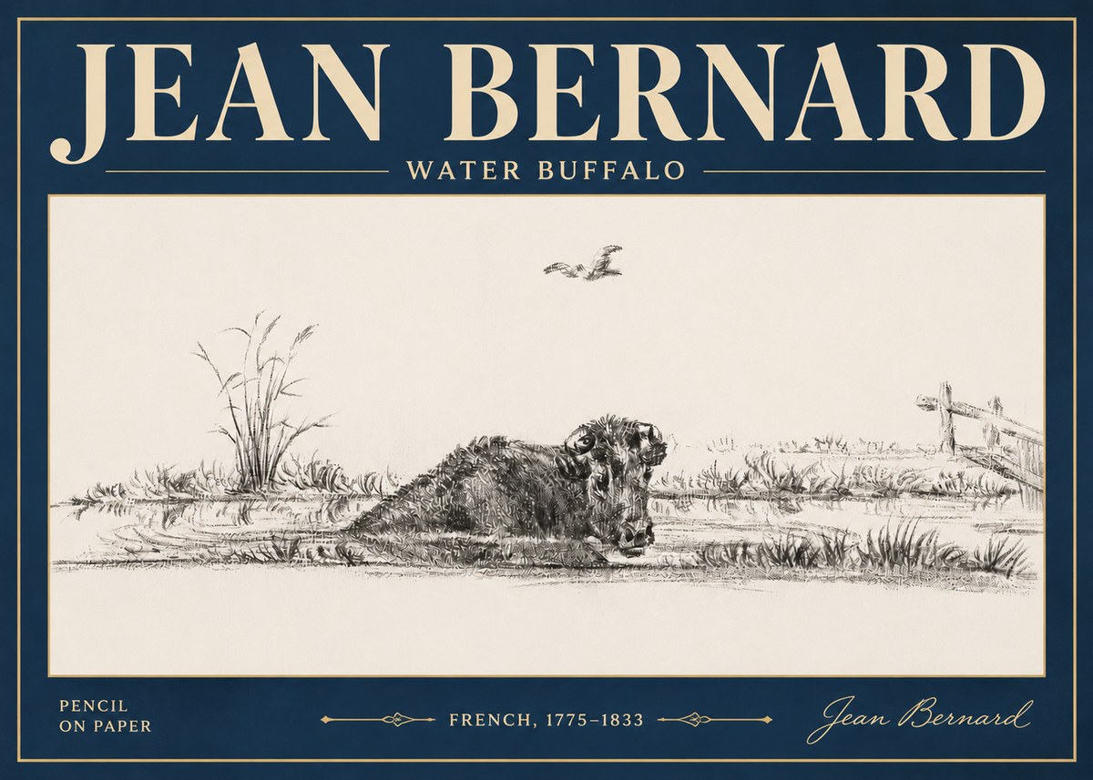Jean Bernard Study of a Water Buffalo No5 - Juliste