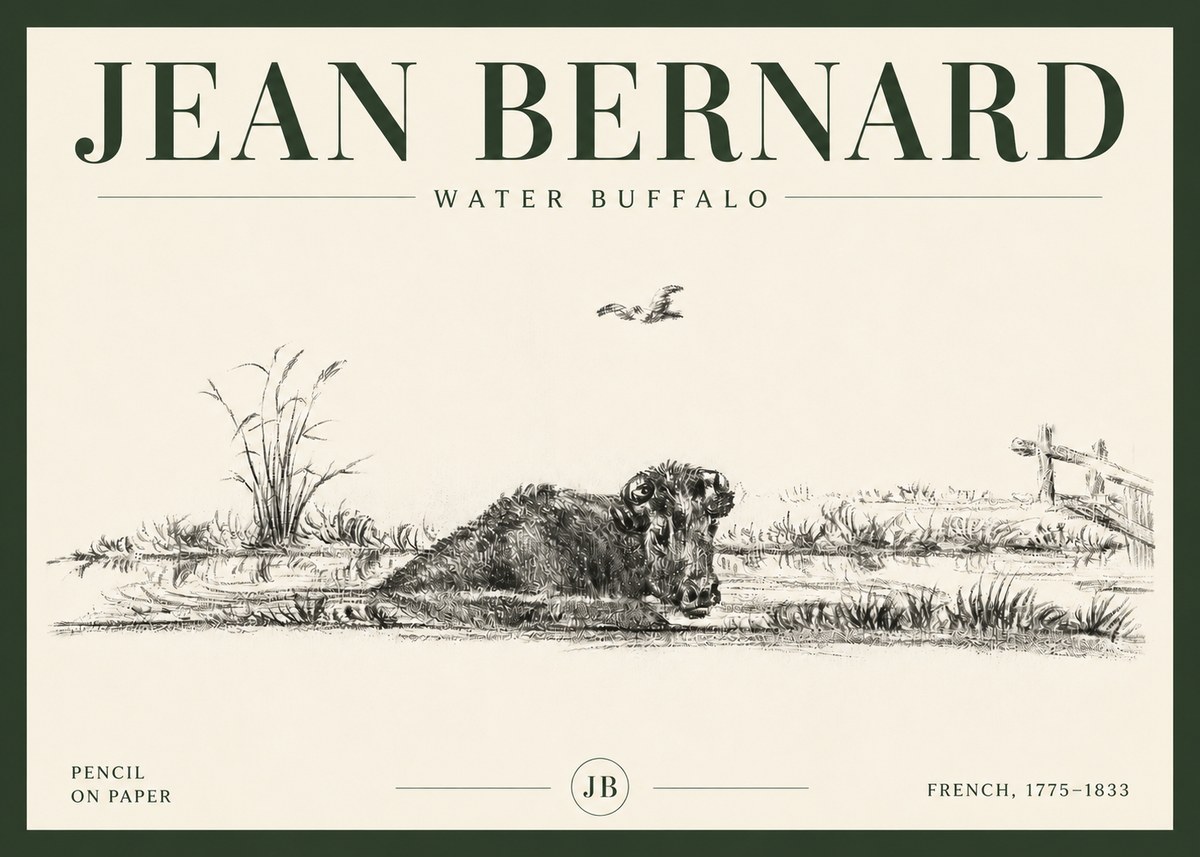 Jean Bernard Study of a Water Buffalo No6 - Juliste