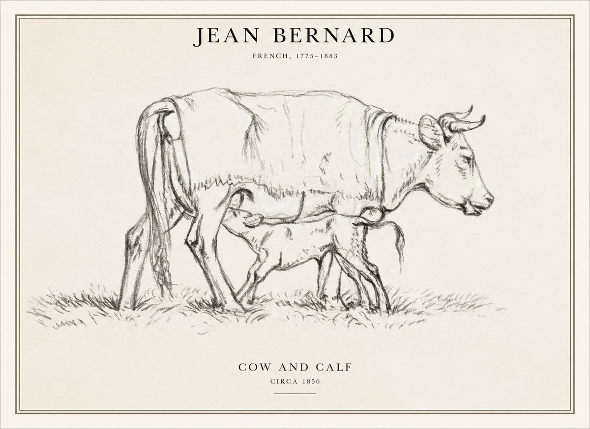 Jean Bernard Cow and Calf II No6 - Juliste