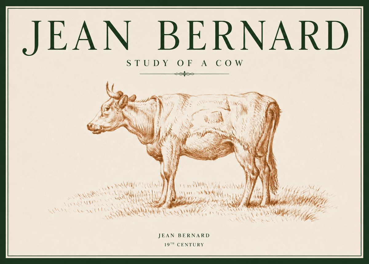 Jean Bernard Study of a Cow XIX No3 - Juliste