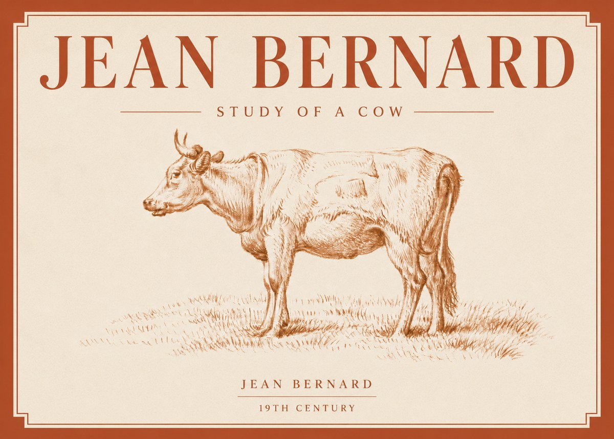 Jean Bernard Study of a Cow XIX No4 - Juliste