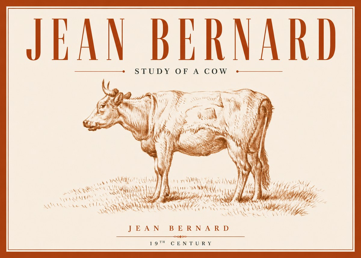 Jean Bernard Study of a Cow XIX No6 - Juliste