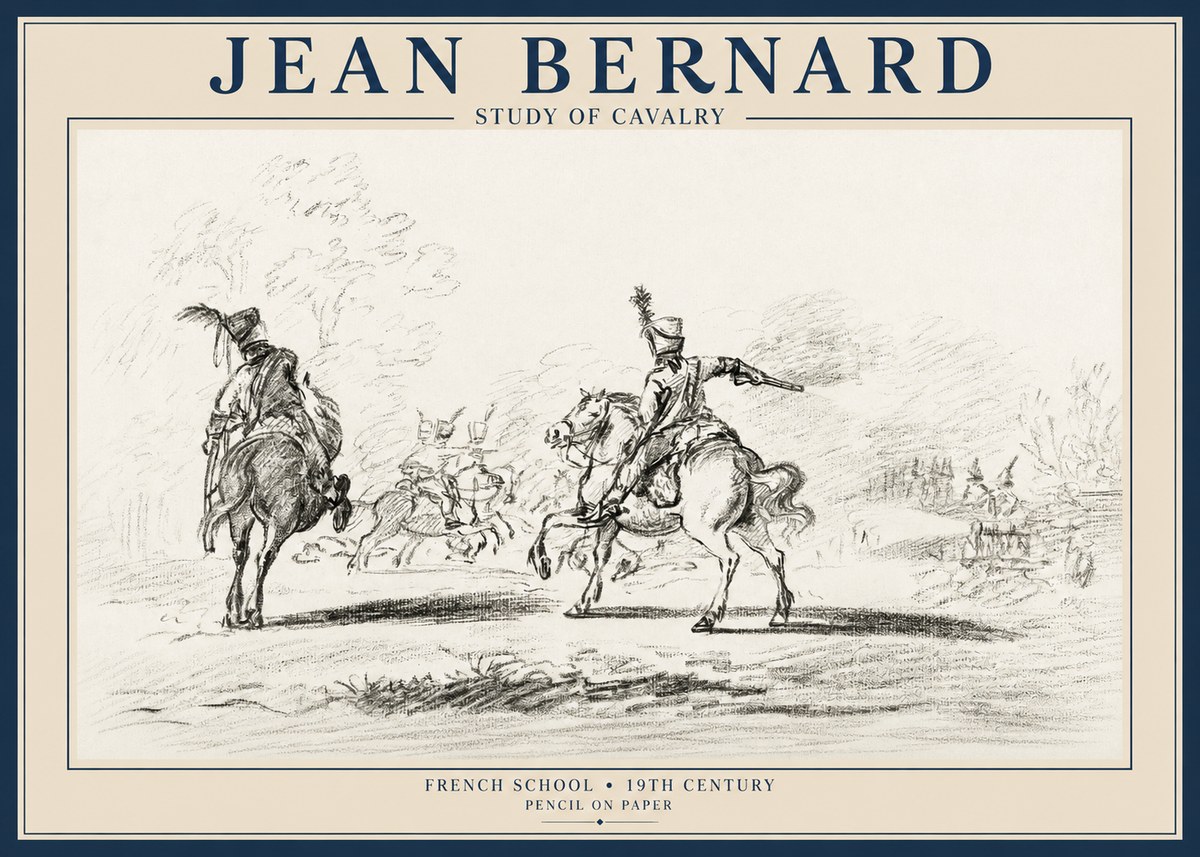 Jean Bernard Study of Cavalry No1 - Juliste