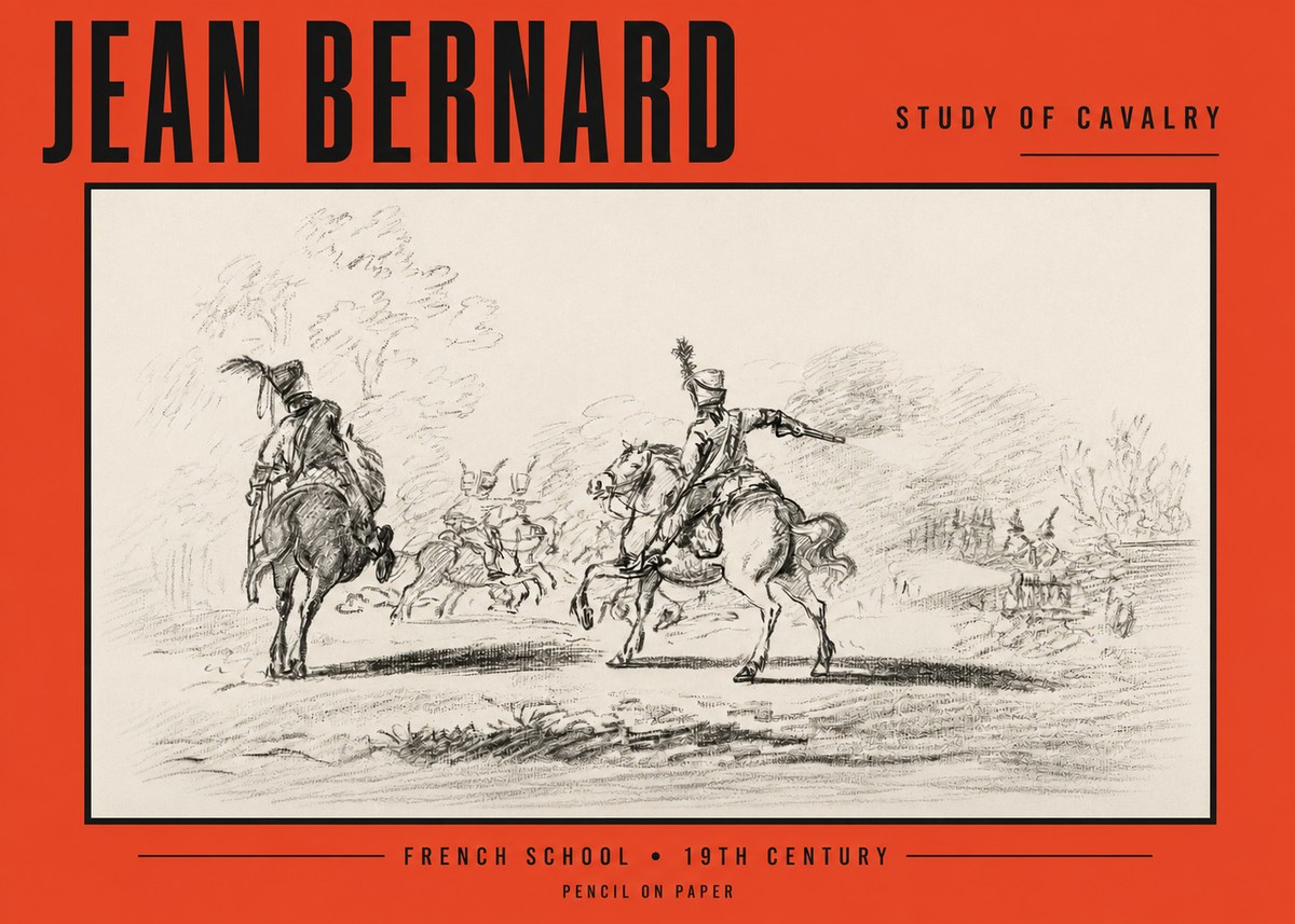 Jean Bernard Study of Cavalry No2 - Juliste