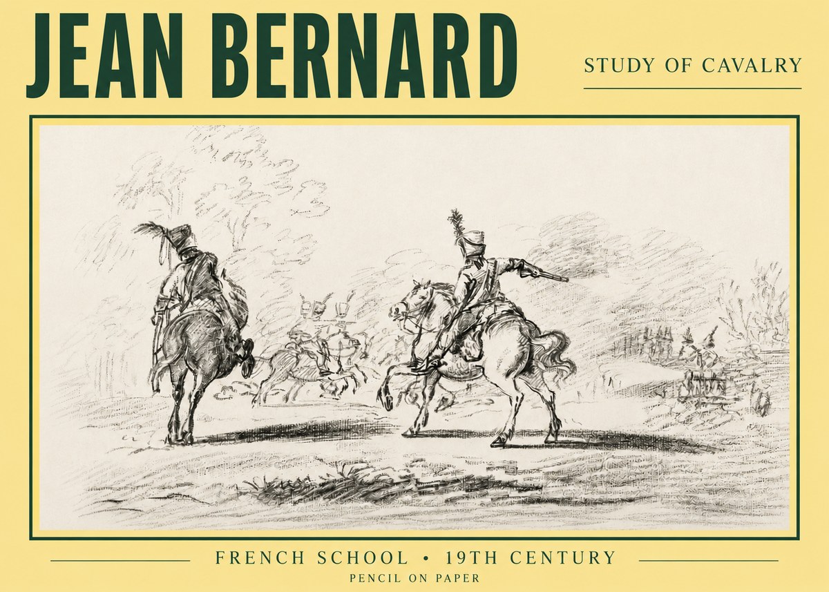 Jean Bernard Study of Cavalry No3 - Juliste