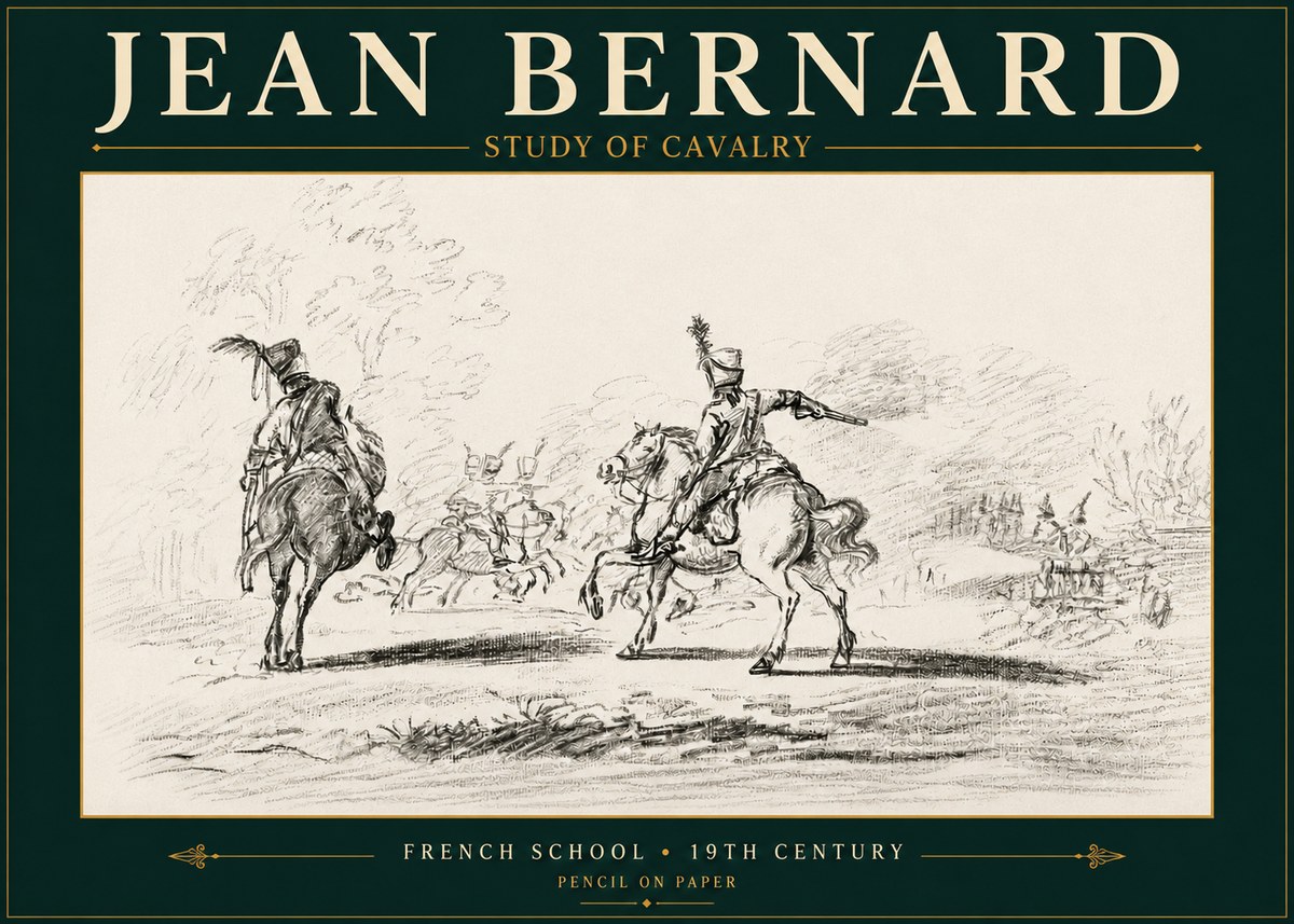 Jean Bernard Study of Cavalry No4 - Juliste