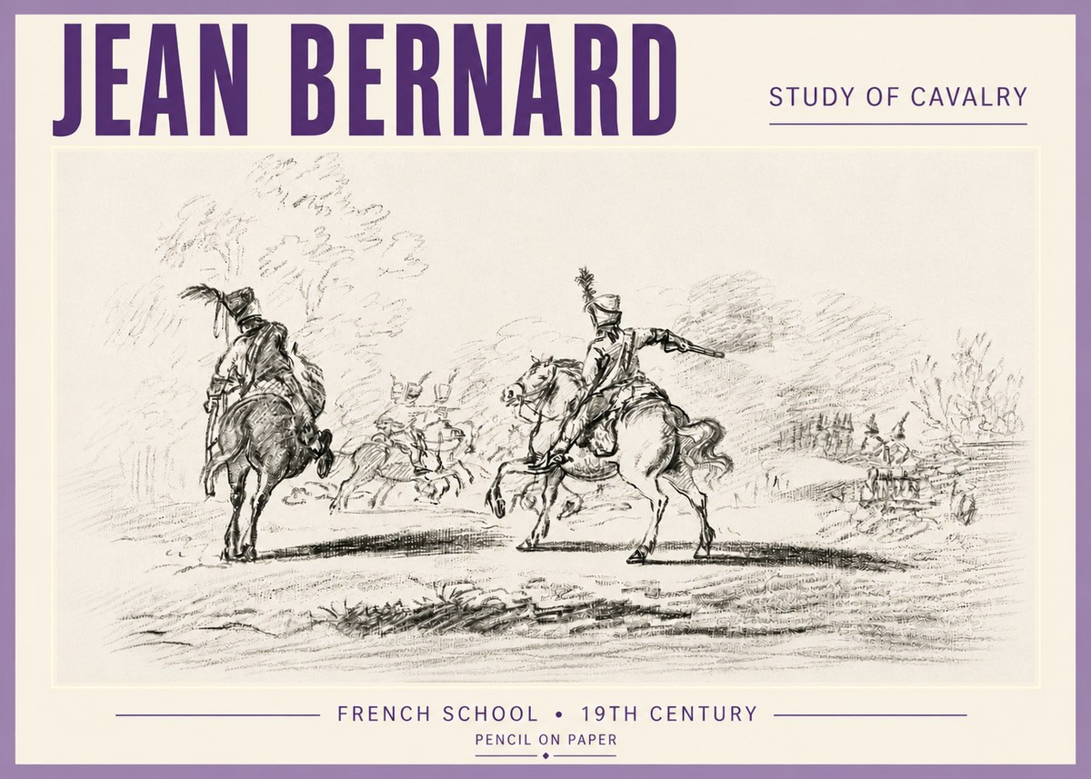Jean Bernard Study of Cavalry No5 - Juliste