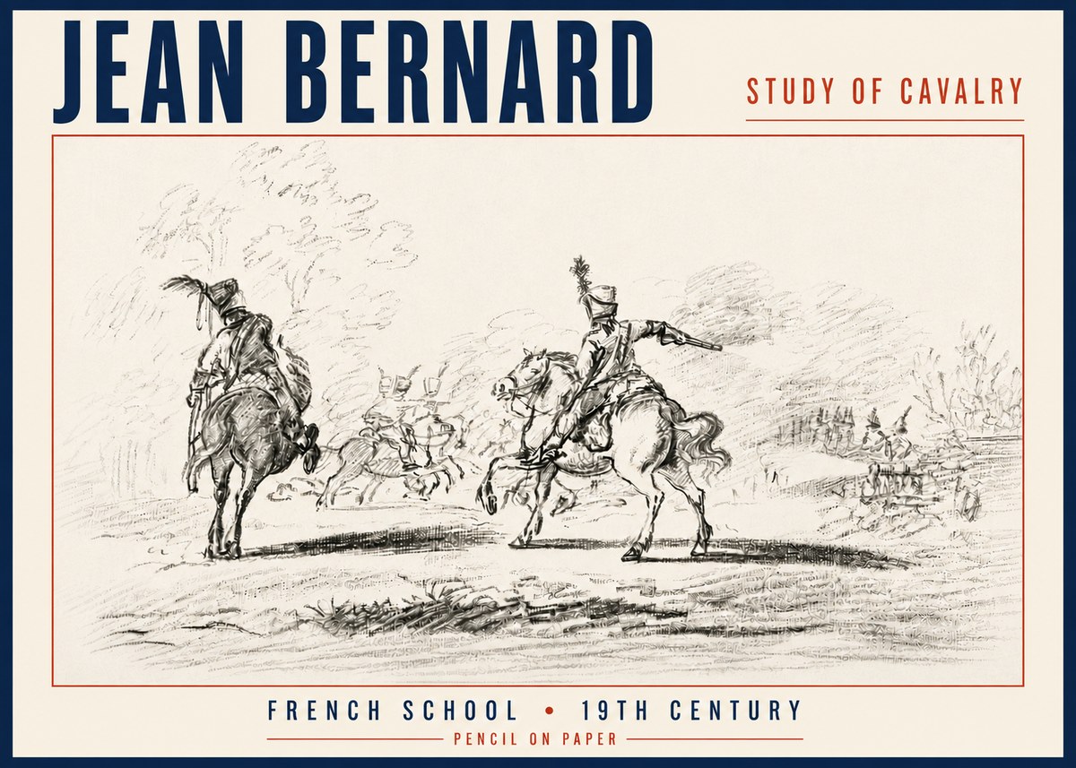 Jean Bernard Study of Cavalry No6 - Juliste