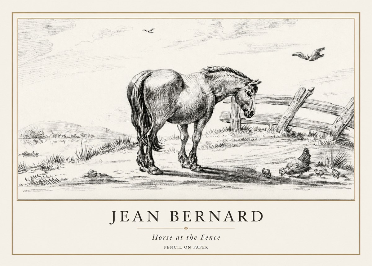 Jean Bernard Horse at the Fence No1 - Juliste