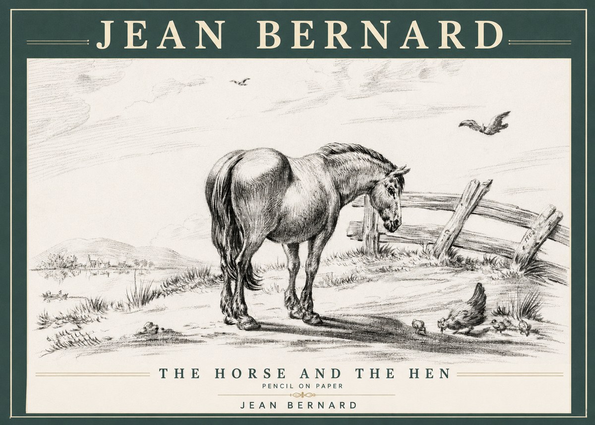 Jean Bernard Horse at the Fence No4 - Juliste