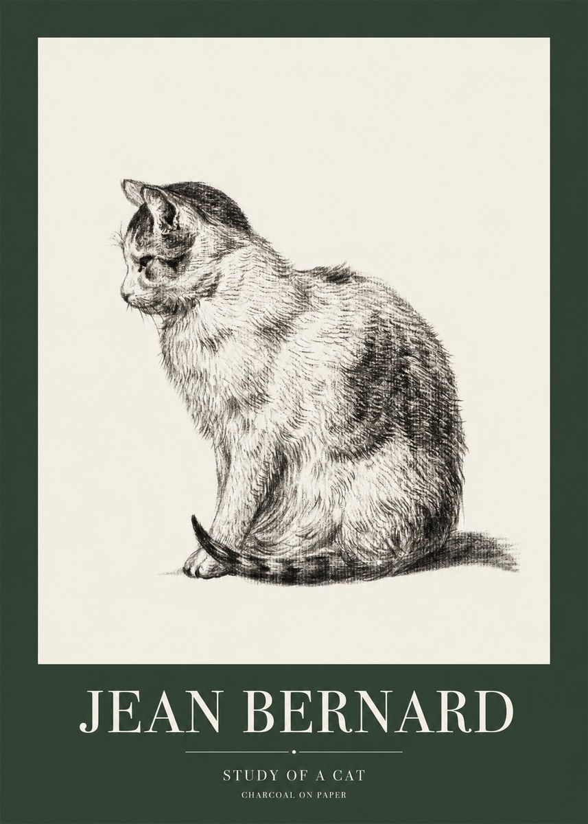Jean Bernard Study of a Cat IV No1 - Juliste