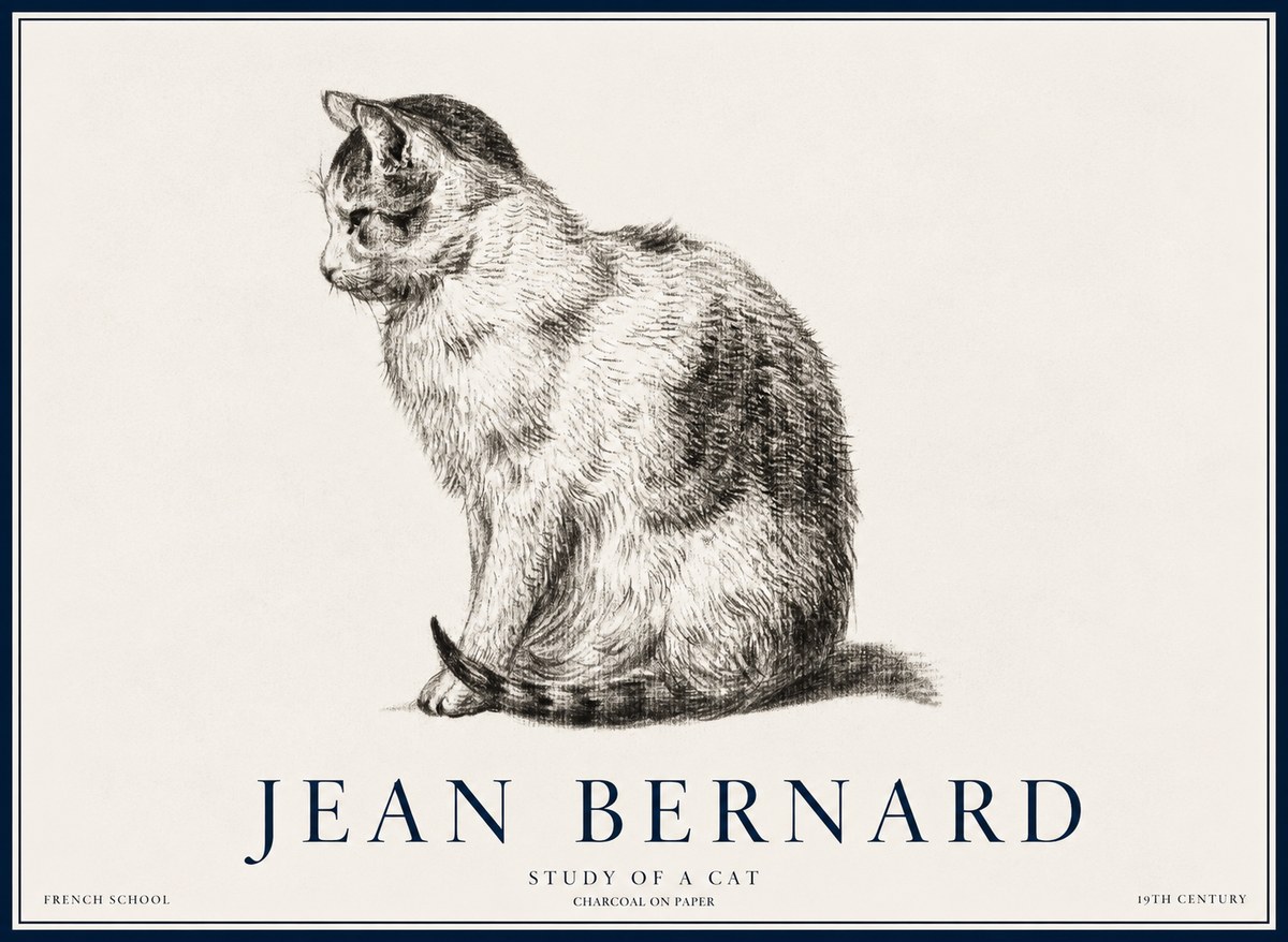 Jean Bernard Study of a Cat IV No5 - Juliste