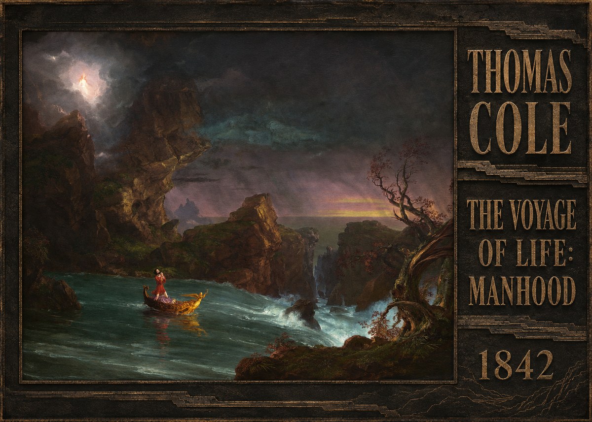 Thomas Cole The Voyage of Life: Manhood II No5 - Juliste