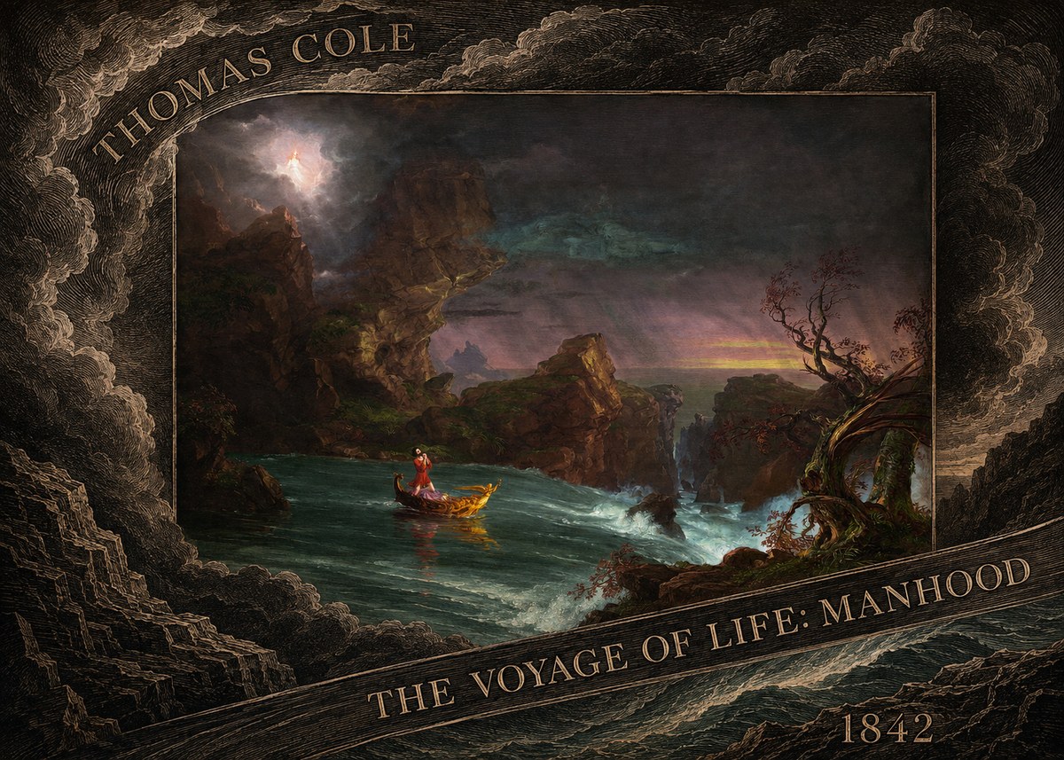 Thomas Cole The Voyage of Life: Manhood II No6 - Juliste