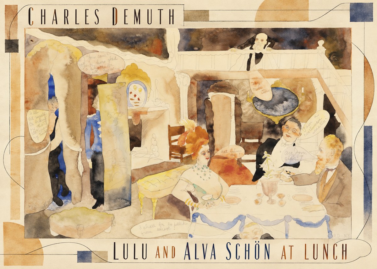 Charles Demuth Lulu and Alva Schön at Lunch No3 - Juliste
