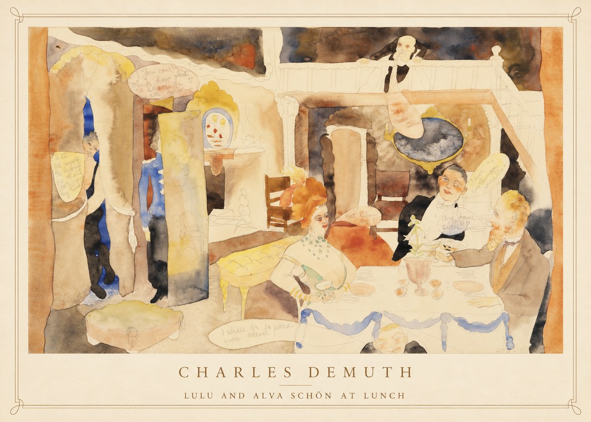 Charles Demuth Lulu and Alva Schön at Lunch No4 - Juliste