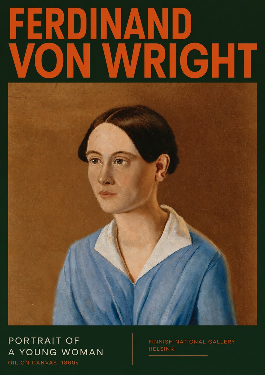 Ferdinand von Wright Portrait of a Young Woman No3 - Juliste