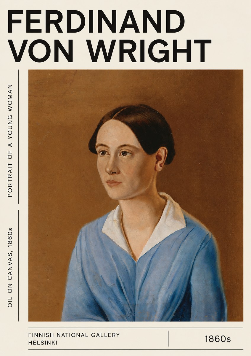 Ferdinand von Wright Portrait of a Young Woman No5 - Juliste