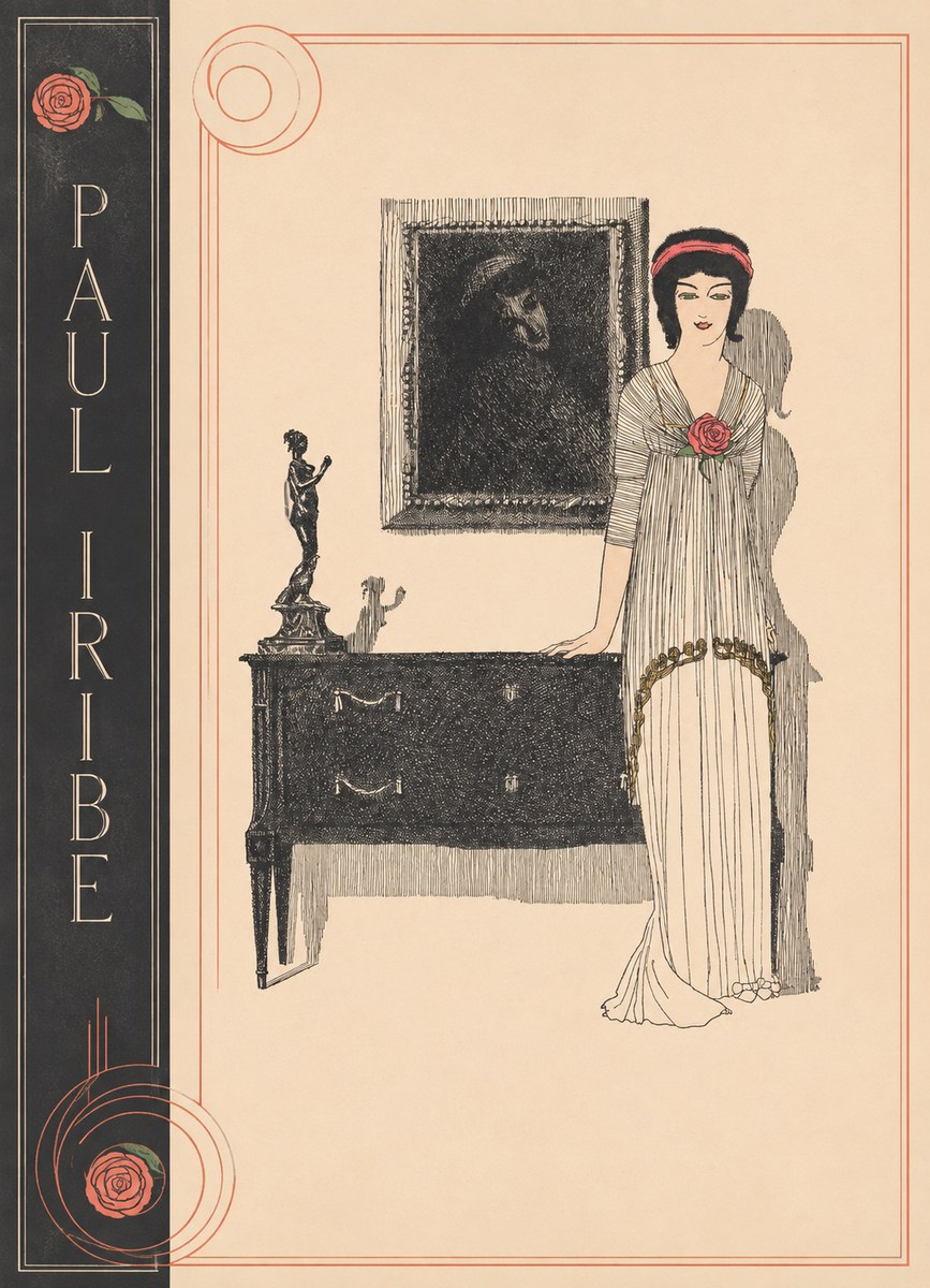 Paul Iribe Woman with Rose No2 - Juliste