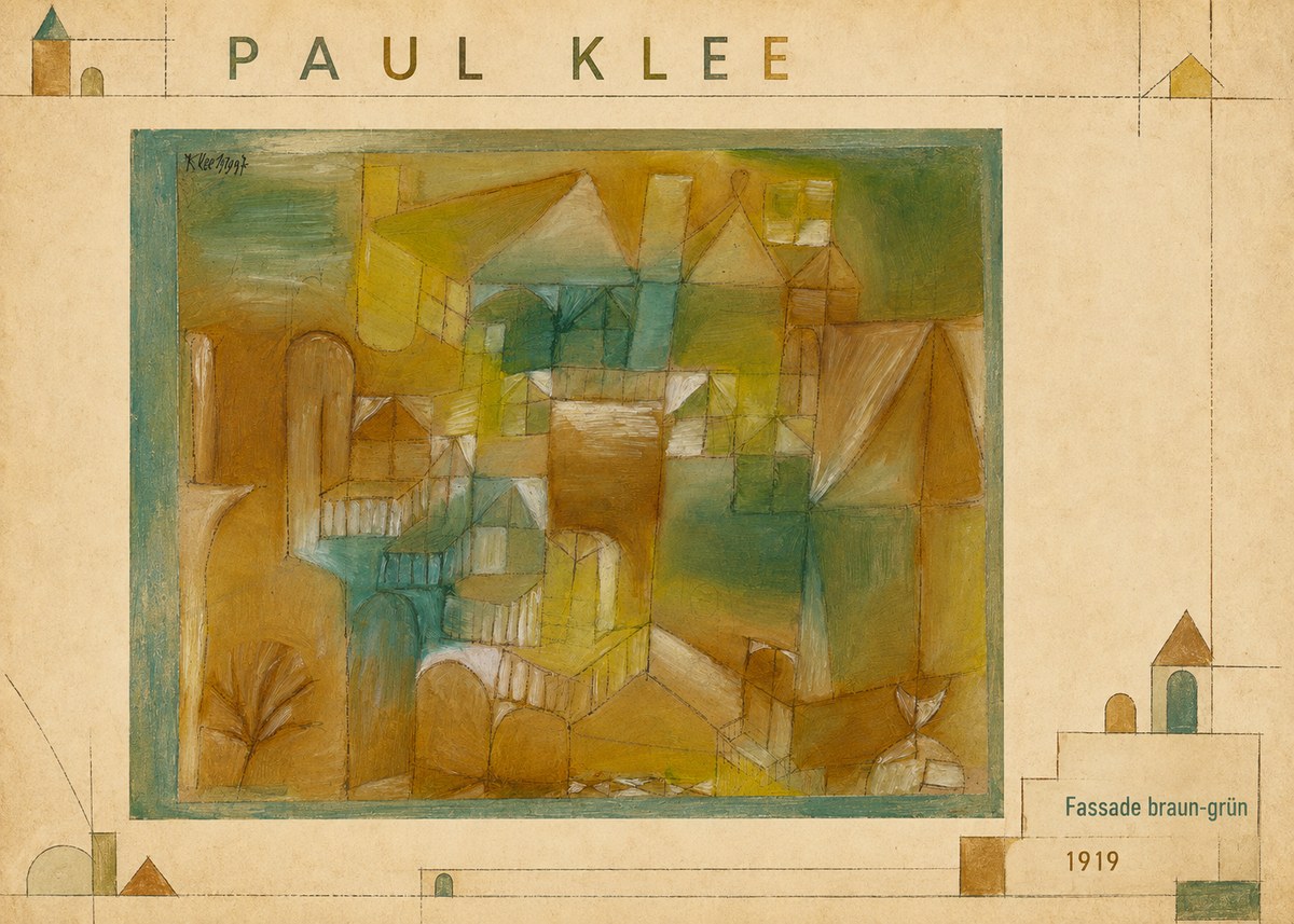 Paul Klee Fassade Braun-grün No3 - Juliste