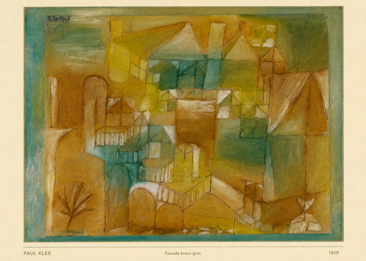 Paul Klee Fassade Braun-grün No5 - Juliste