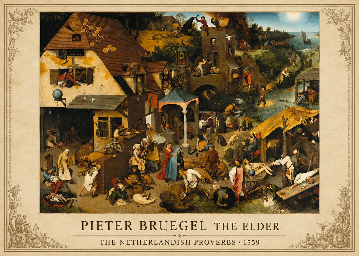 Pieter Bruegel The Netherlandish Proverbs I No1 - Juliste