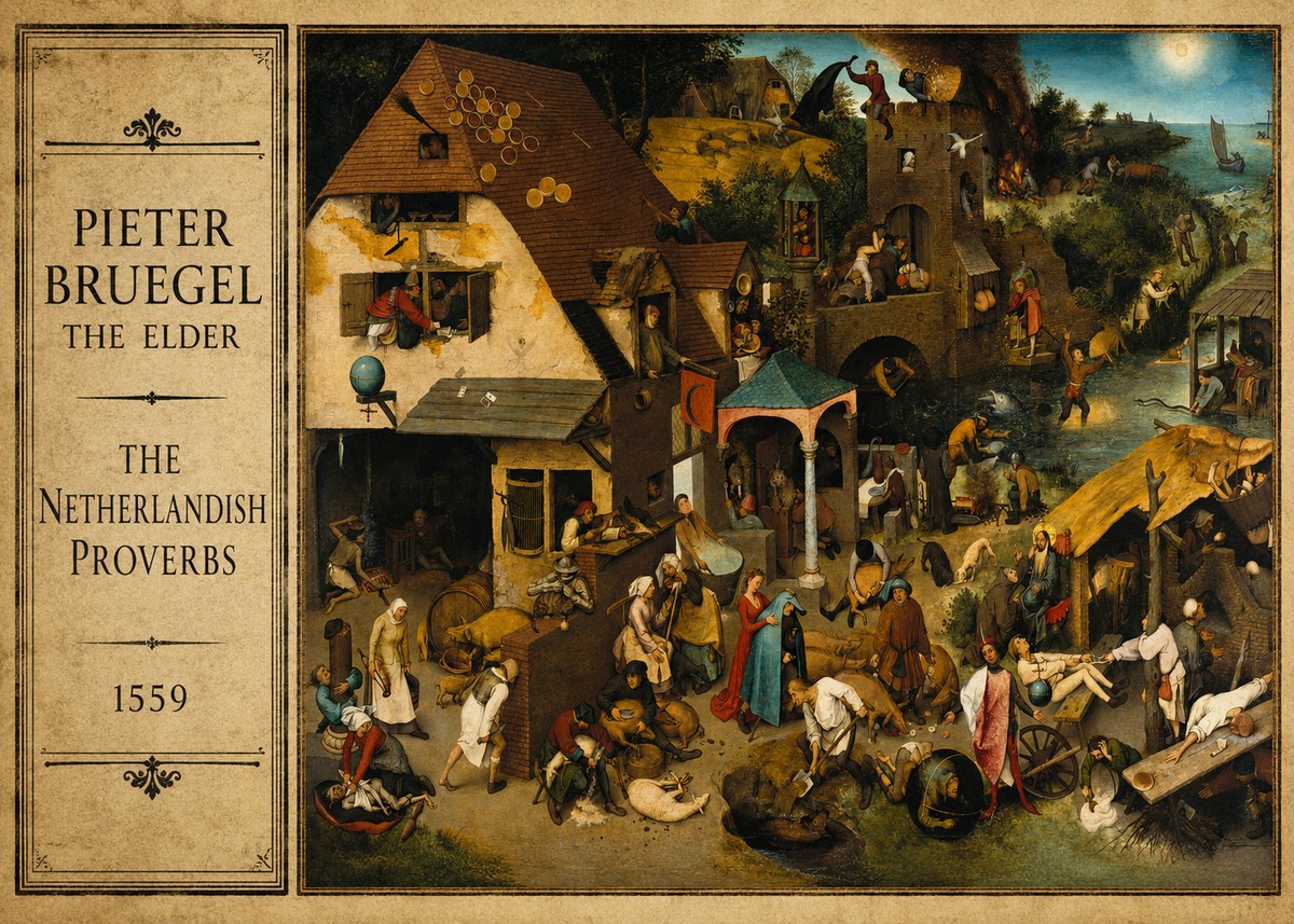 Pieter Bruegel The Netherlandish Proverbs I No2 - Juliste