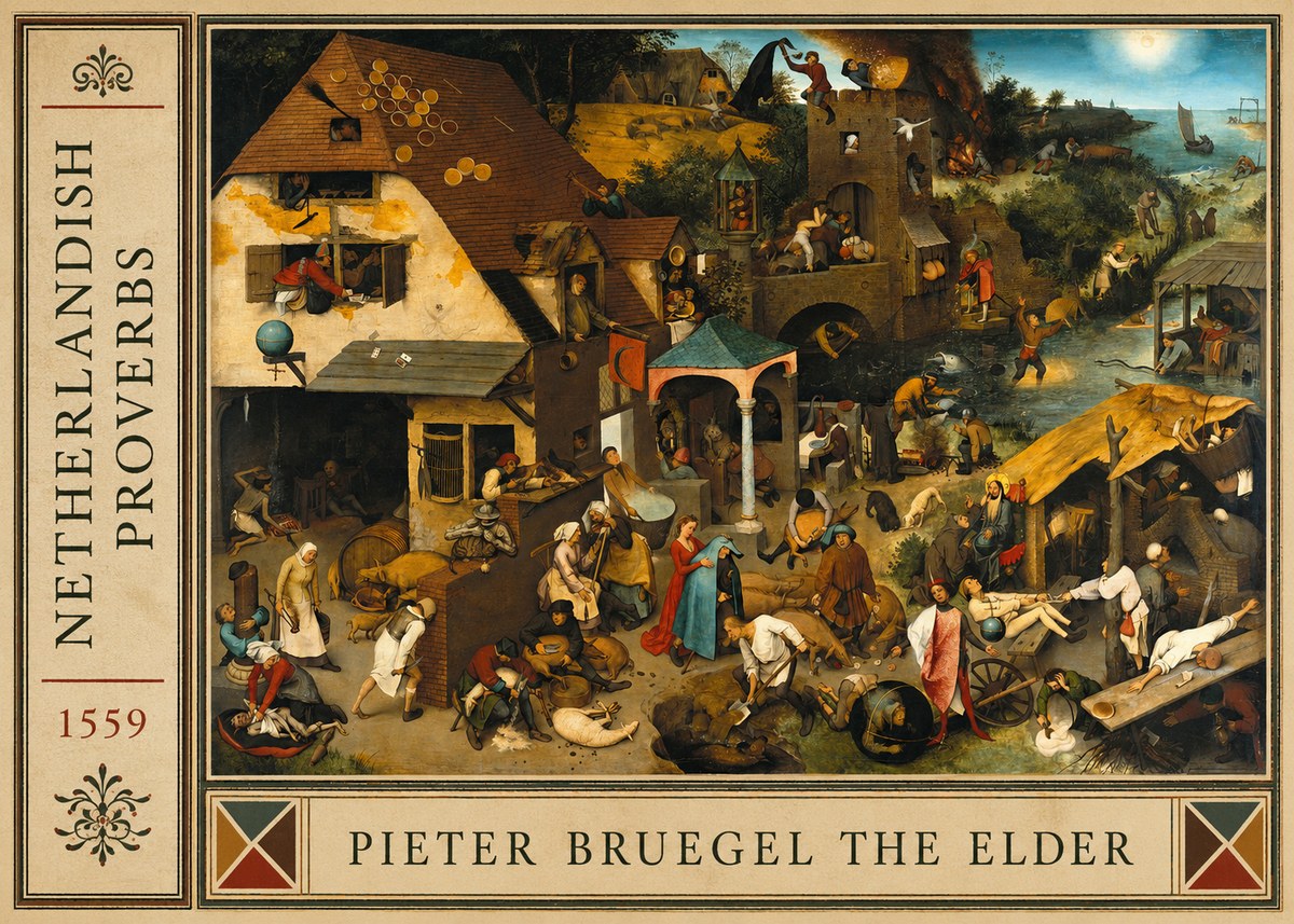 Pieter Bruegel The Netherlandish Proverbs I No4 - Juliste